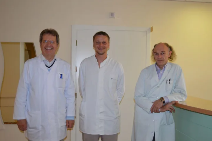 Puikiai savo darbą išmanantys gydytojai A. Šalavėjus, R. Šuipys ir N. Aukštikalnis.