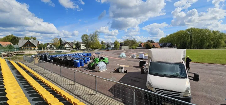 Palangoje statomas naujas sporto aikštynas –bus trys padelio ir dvi piklbolo aikštelės (FOTO GALERIJA) – nuotrauka 1